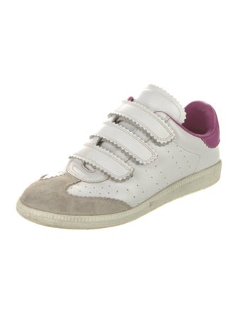Isabel Marant Leather Colorblock Pattern Sneakers