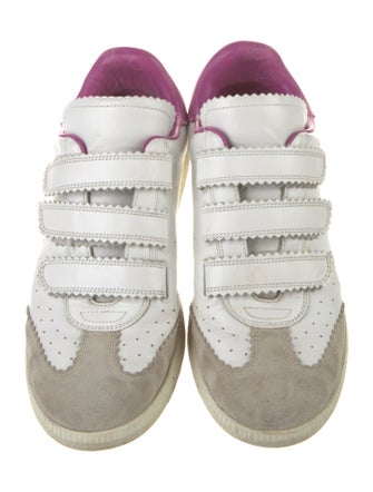 Isabel Marant Leather Colorblock Pattern Sneakers