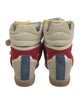 Isabel Marant Suede Colorblock Pattern Wedge Sneakers