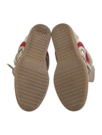 Isabel Marant Suede Colorblock Pattern Wedge Sneakers