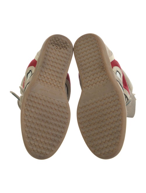 Isabel Marant Suede Colorblock Pattern Wedge Sneakers