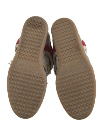 Isabel Marant Suede Colorblock Pattern Wedge Sneakers