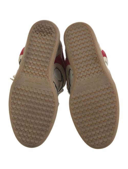 Isabel Marant Suede Colorblock Pattern Wedge Sneakers