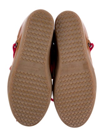 Isabel Marant Leather Colorblock Pattern Lace-Up Boots