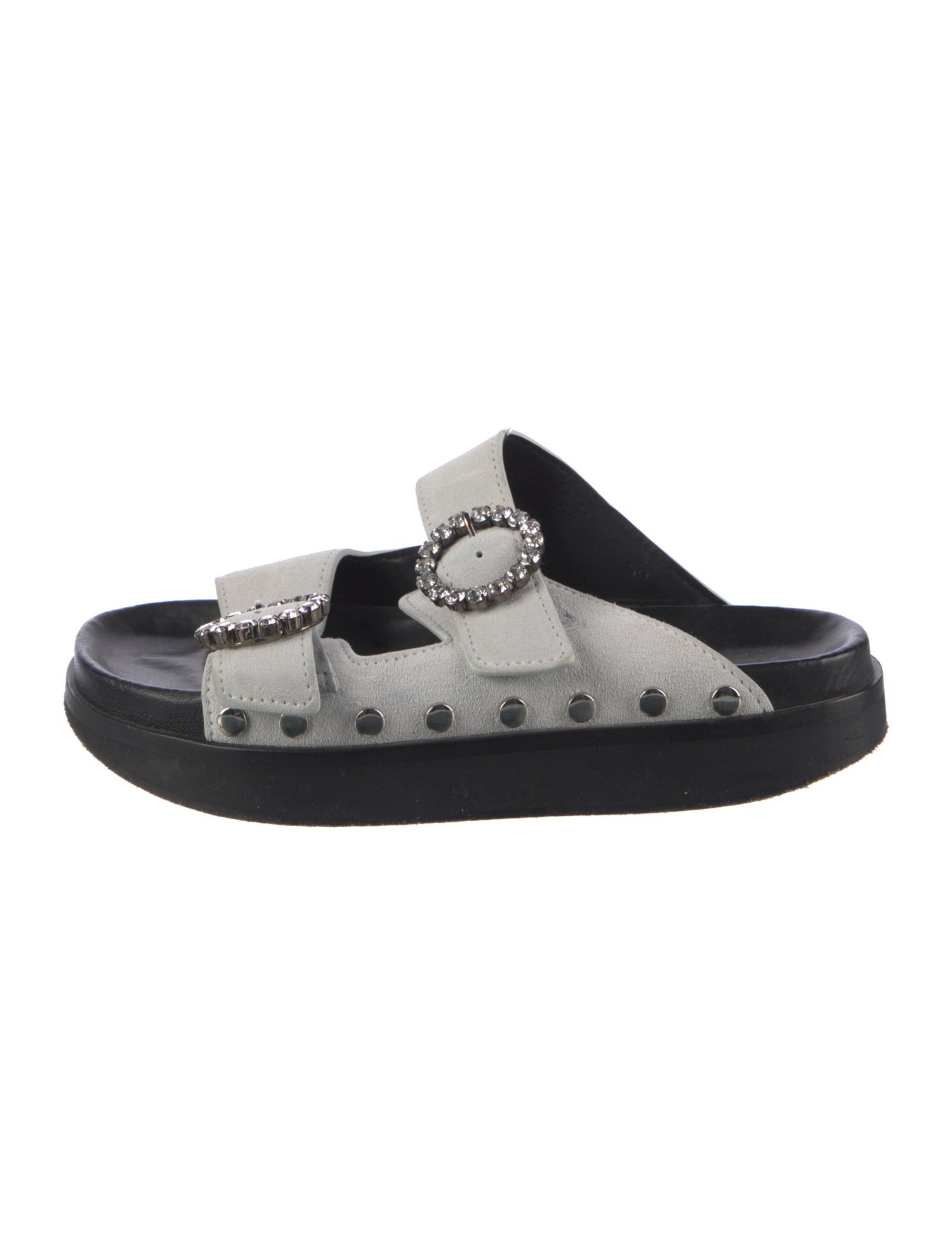 Isabel Marant Suede Crystal Embellishments Slides