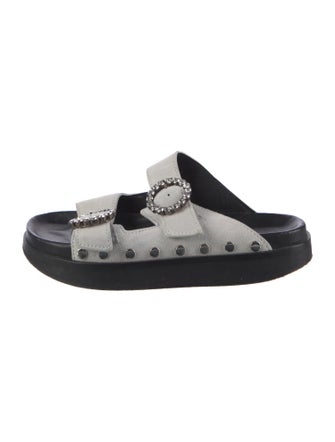 Isabel Marant Suede Crystal Embellishments Slides