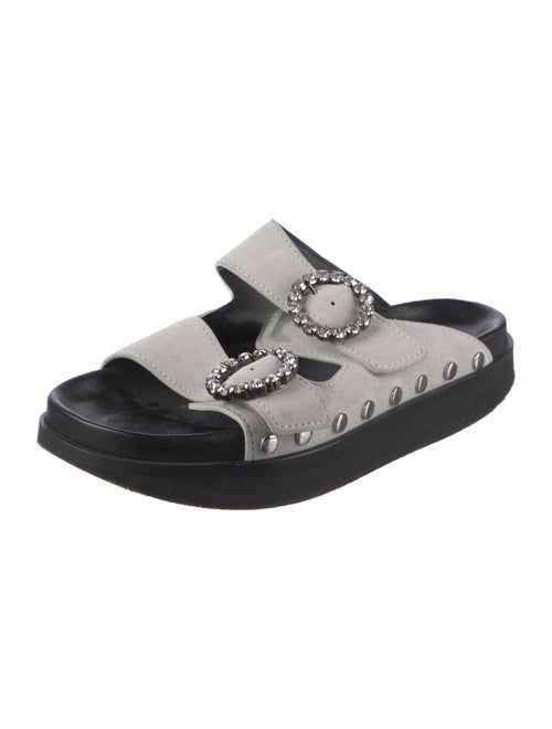 Isabel Marant Suede Crystal Embellishments Slides