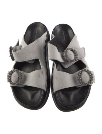 Isabel Marant Suede Crystal Embellishments Slides