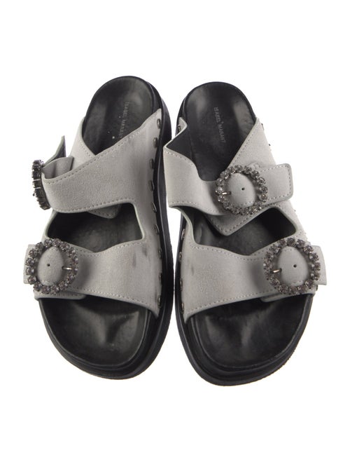 Isabel Marant Suede Crystal Embellishments Slides