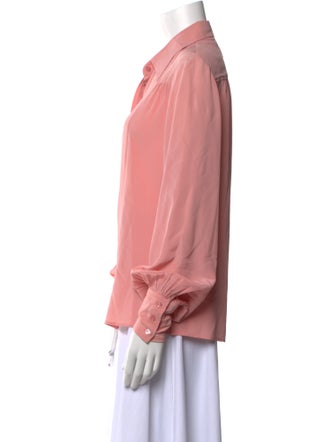 Isabel Marant Silk Long Sleeve Button-Up Top