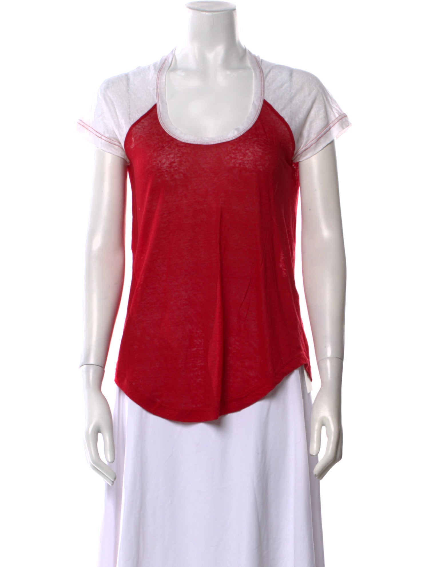 Isabel Marant Linen Scoop Neck T-Shirt