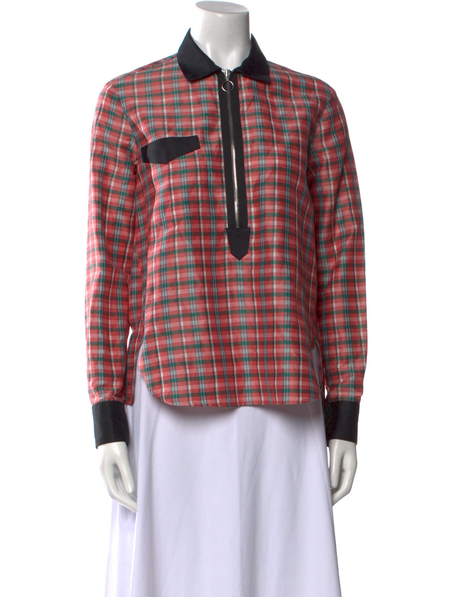 Isabel Marant Plaid Print Long Sleeve Button-Up Top