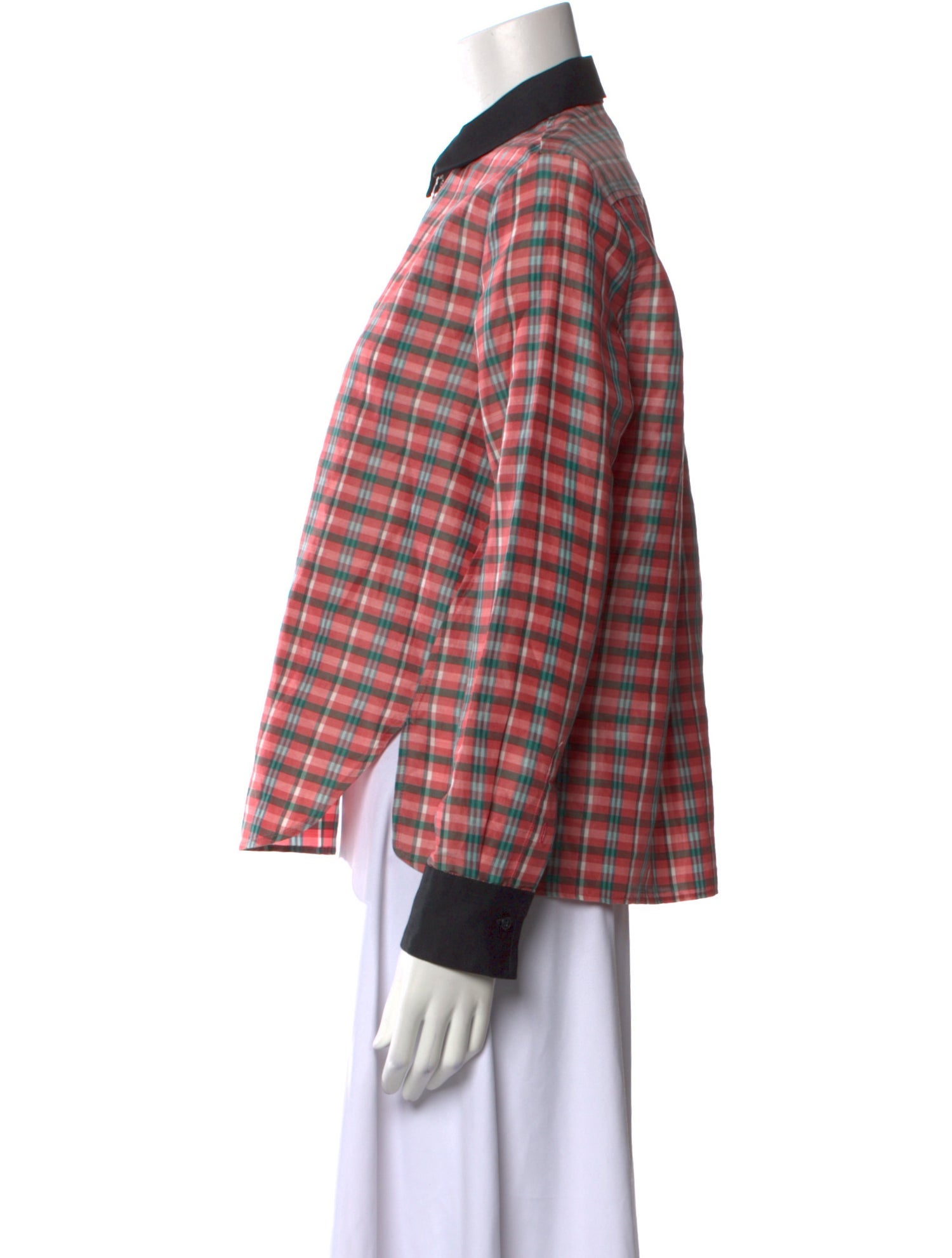 Isabel Marant Plaid Print Long Sleeve Button-Up Top