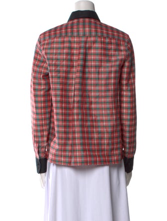 Isabel Marant Plaid Print Long Sleeve Button-Up Top