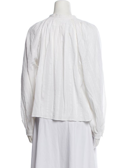 Isabel Marant Mock Neck Long Sleeve Button-Up Top