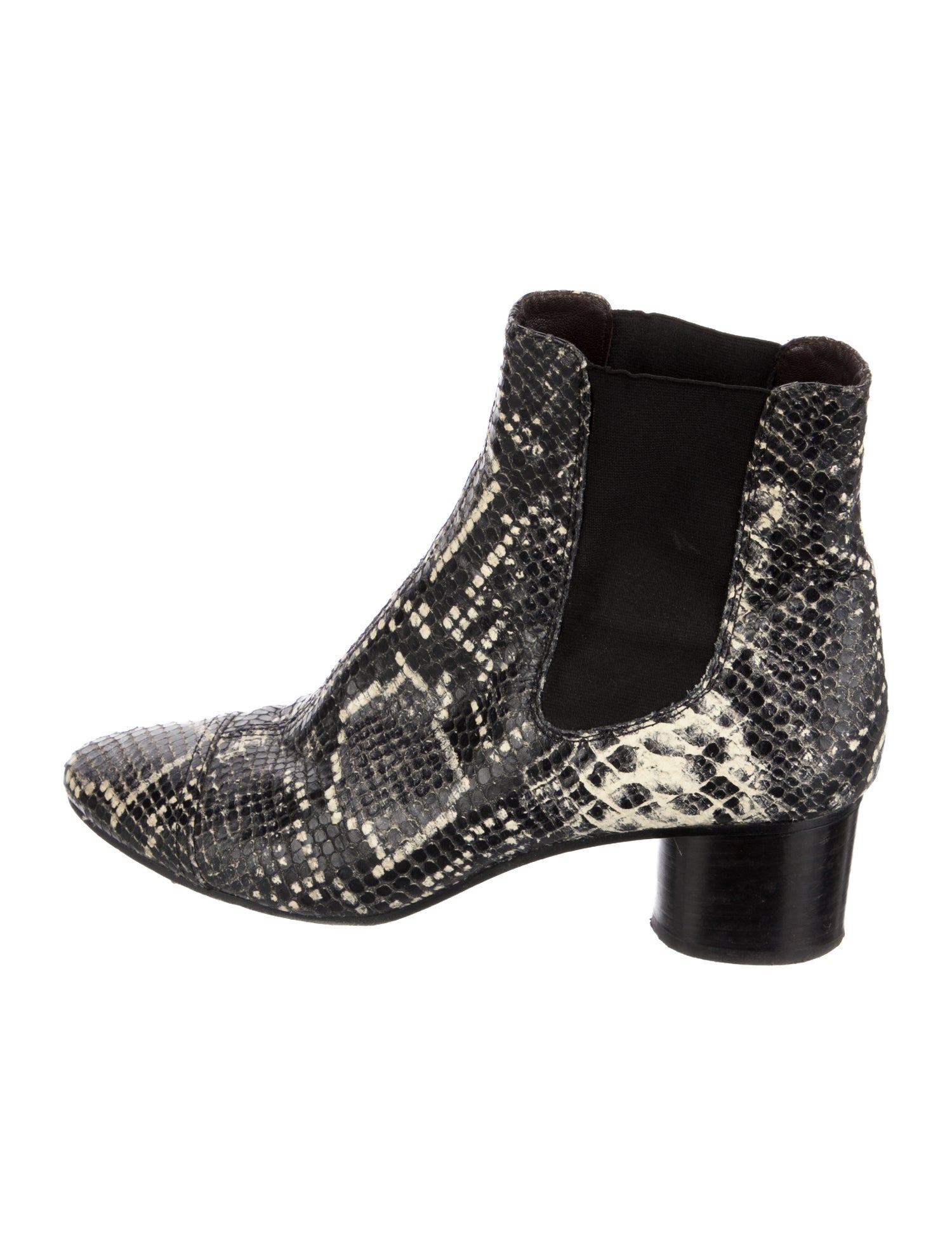 Isabel Marant Leather Animal Print Chelsea Boots