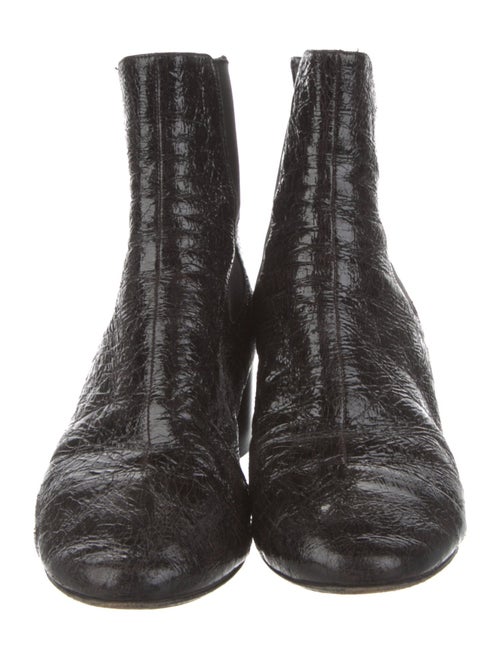 Isabel Marant Patent Leather Grosgrain Trim Chelsea Boots