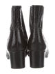 Isabel Marant Patent Leather Grosgrain Trim Chelsea Boots