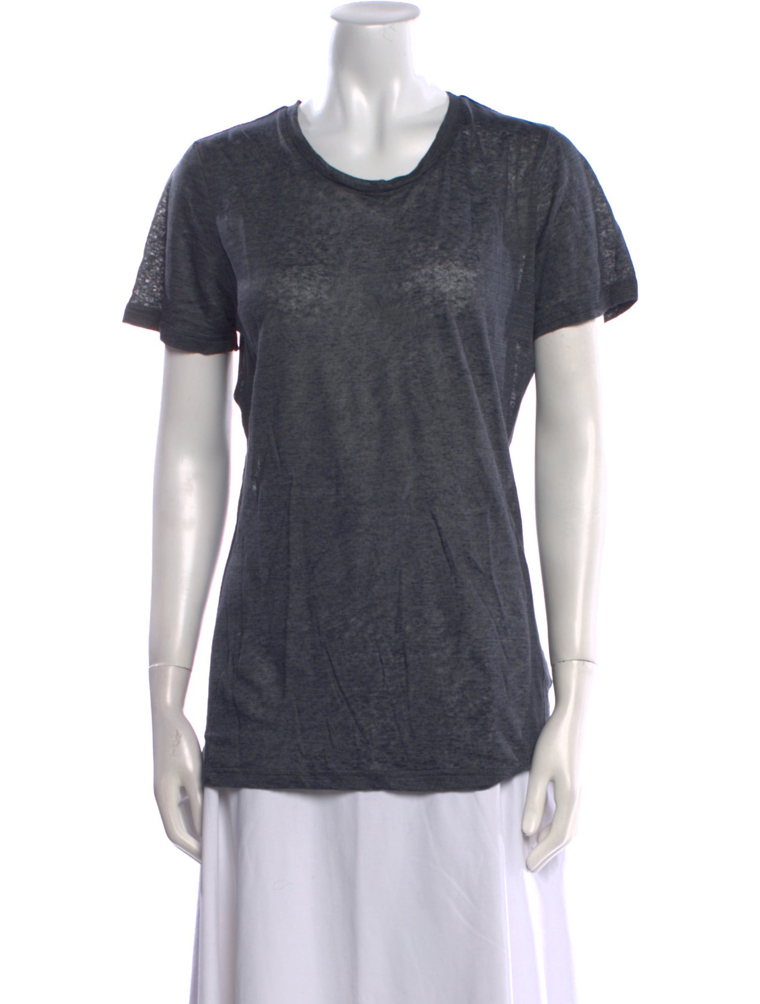 Isabel Marant Linen Scoop Neck T-Shirt