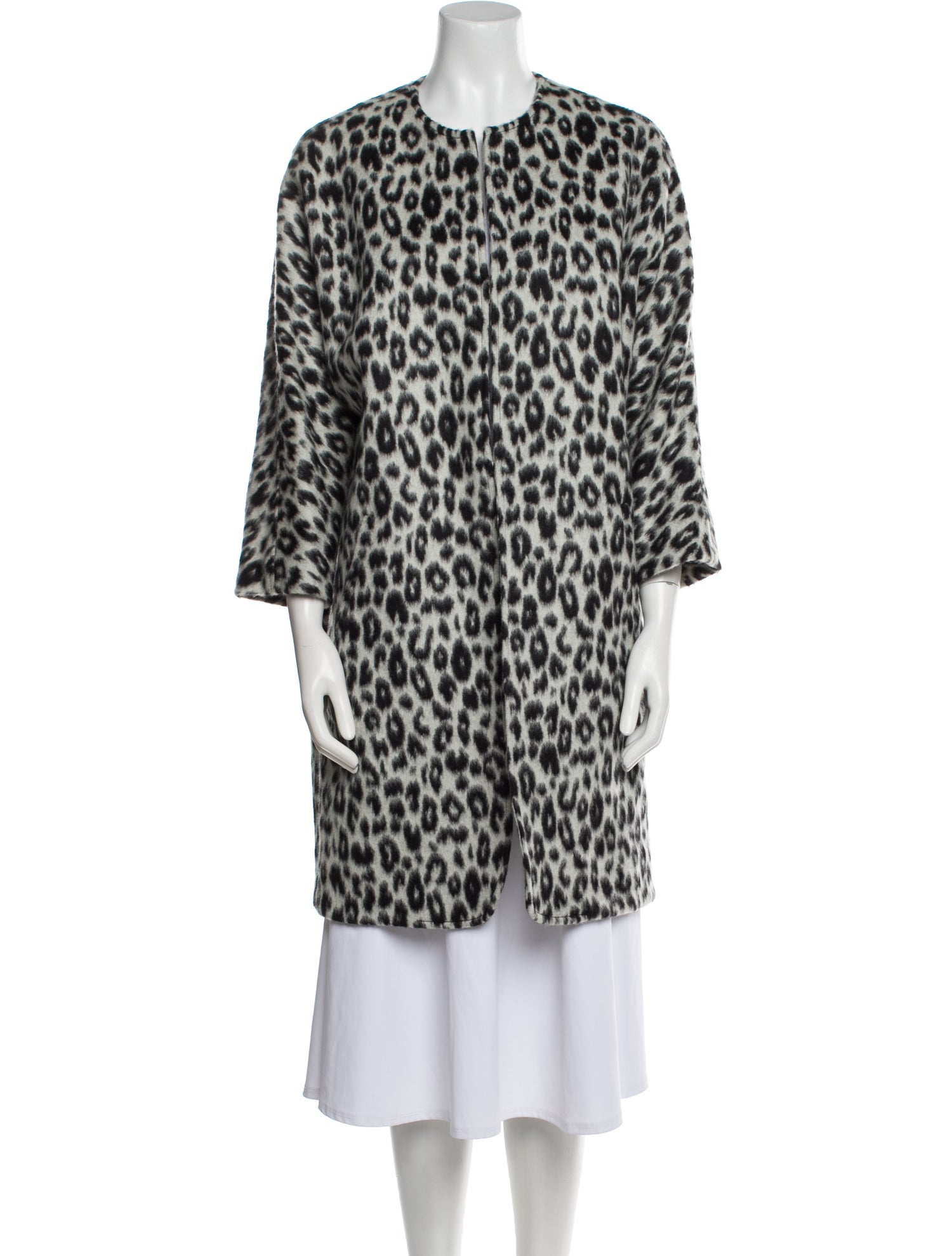 Isabel Marant Virgin Wool Animal Print Faux Fur Coat