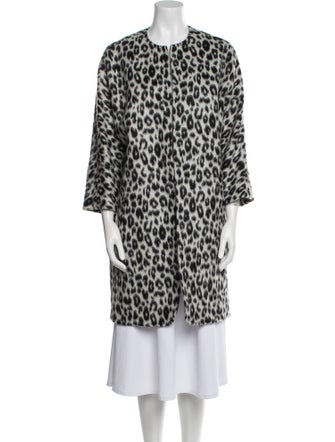 Isabel Marant Virgin Wool Animal Print Faux Fur Coat