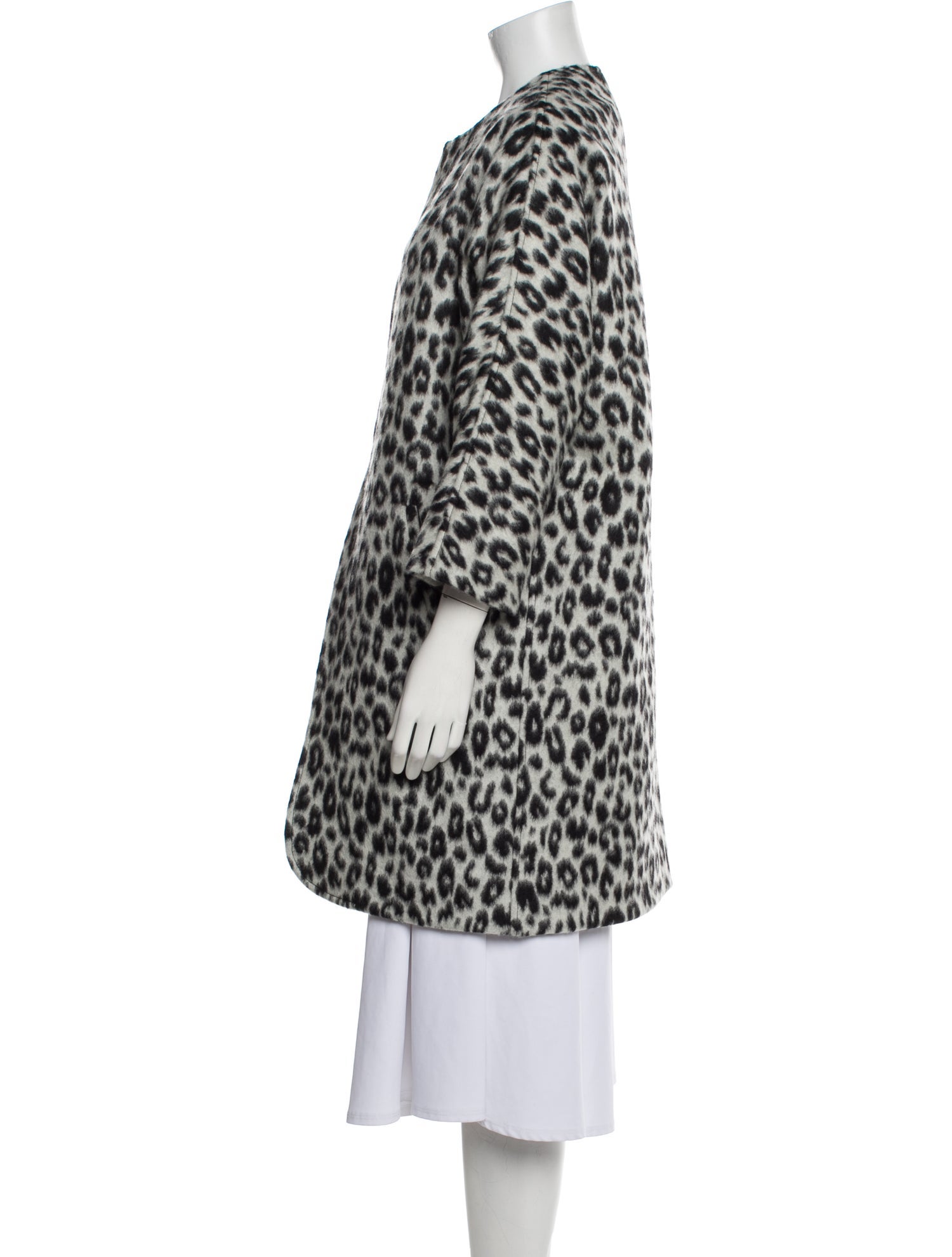 Isabel Marant Virgin Wool Animal Print Faux Fur Coat