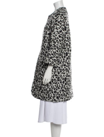 Isabel Marant Virgin Wool Animal Print Faux Fur Coat