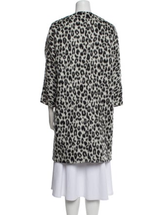 Isabel Marant Virgin Wool Animal Print Faux Fur Coat