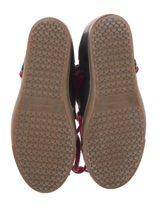 Isabel Marant Leather Fur Trim Lace-Up Boots