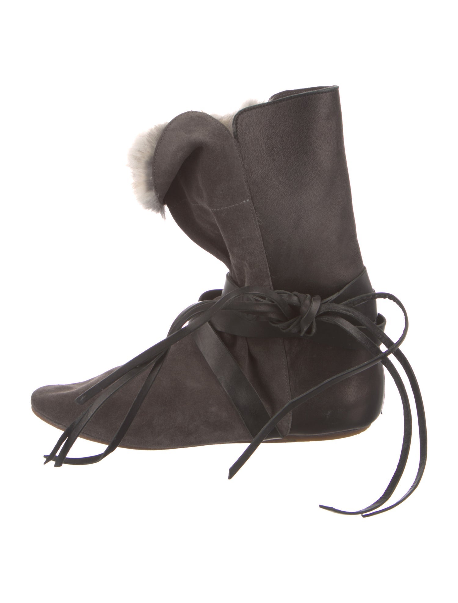 Isabel Marant Suede Fur Trim Boots