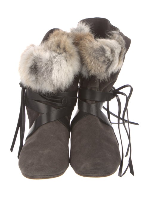 Isabel Marant Suede Fur Trim Boots