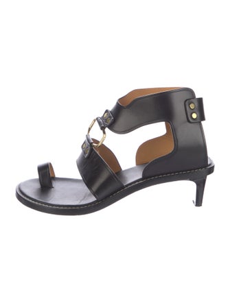 Isabel Marant Leather T-Strap Sandals