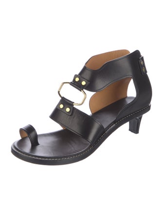 Isabel Marant Leather T-Strap Sandals
