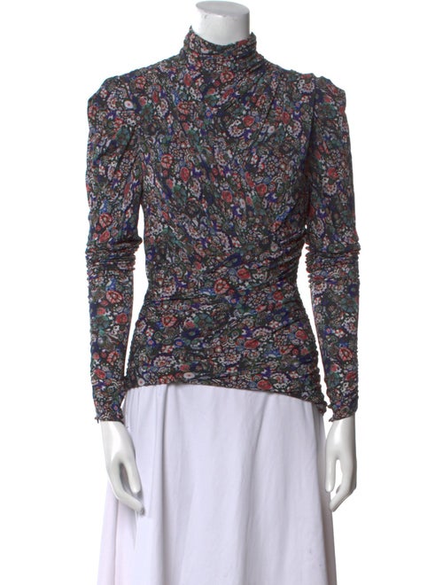 Isabel Marant Floral Print Mock Neck Blouse