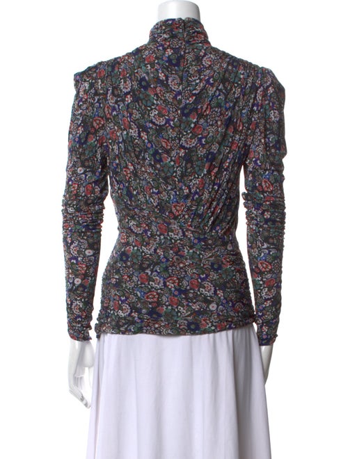 Isabel Marant Floral Print Mock Neck Blouse