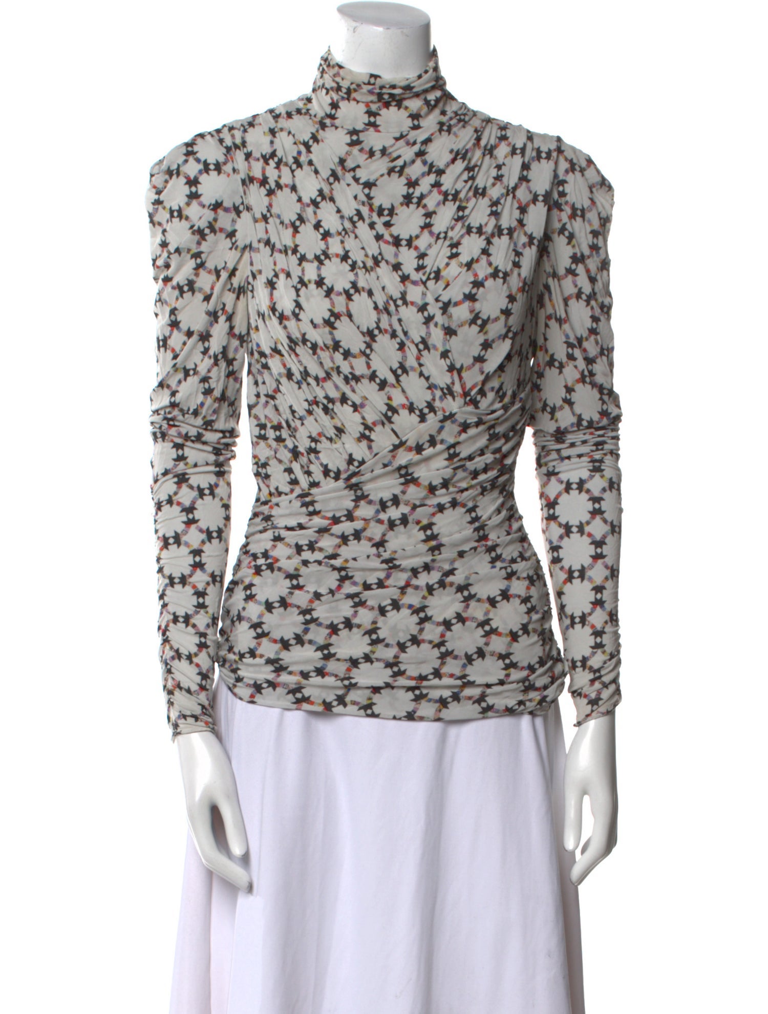 Isabel Marant Printed Mock Neck Blouse