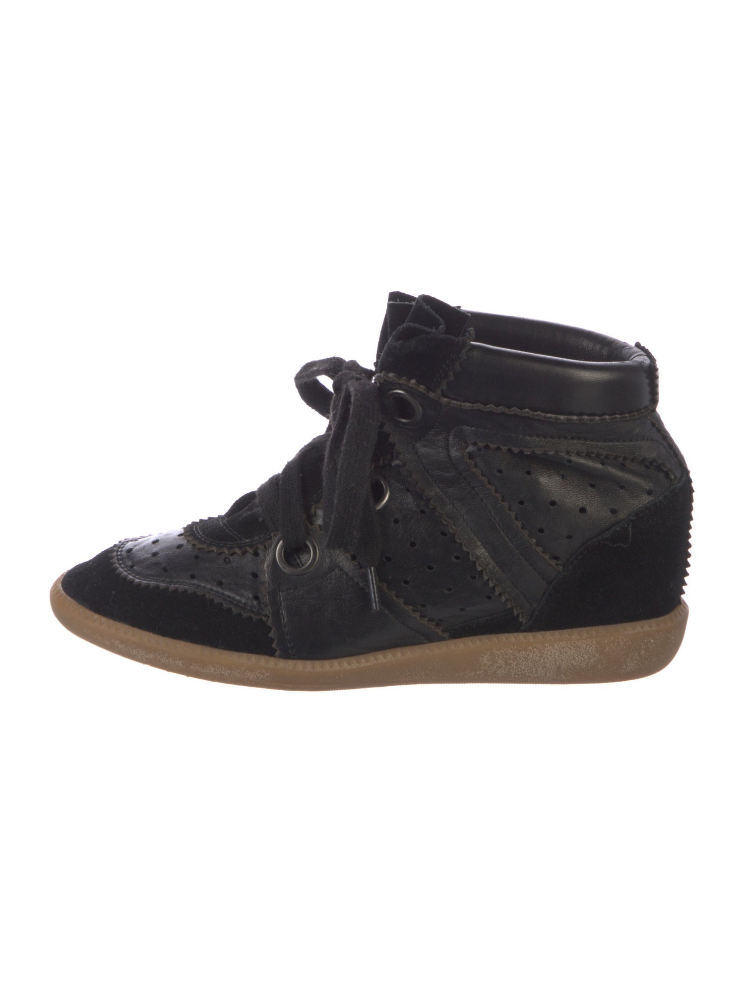 Isabel Marant Leather Wedge Sneakers