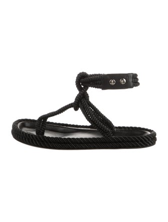 Isabel Marant Braided Accents T-Strap Sandals