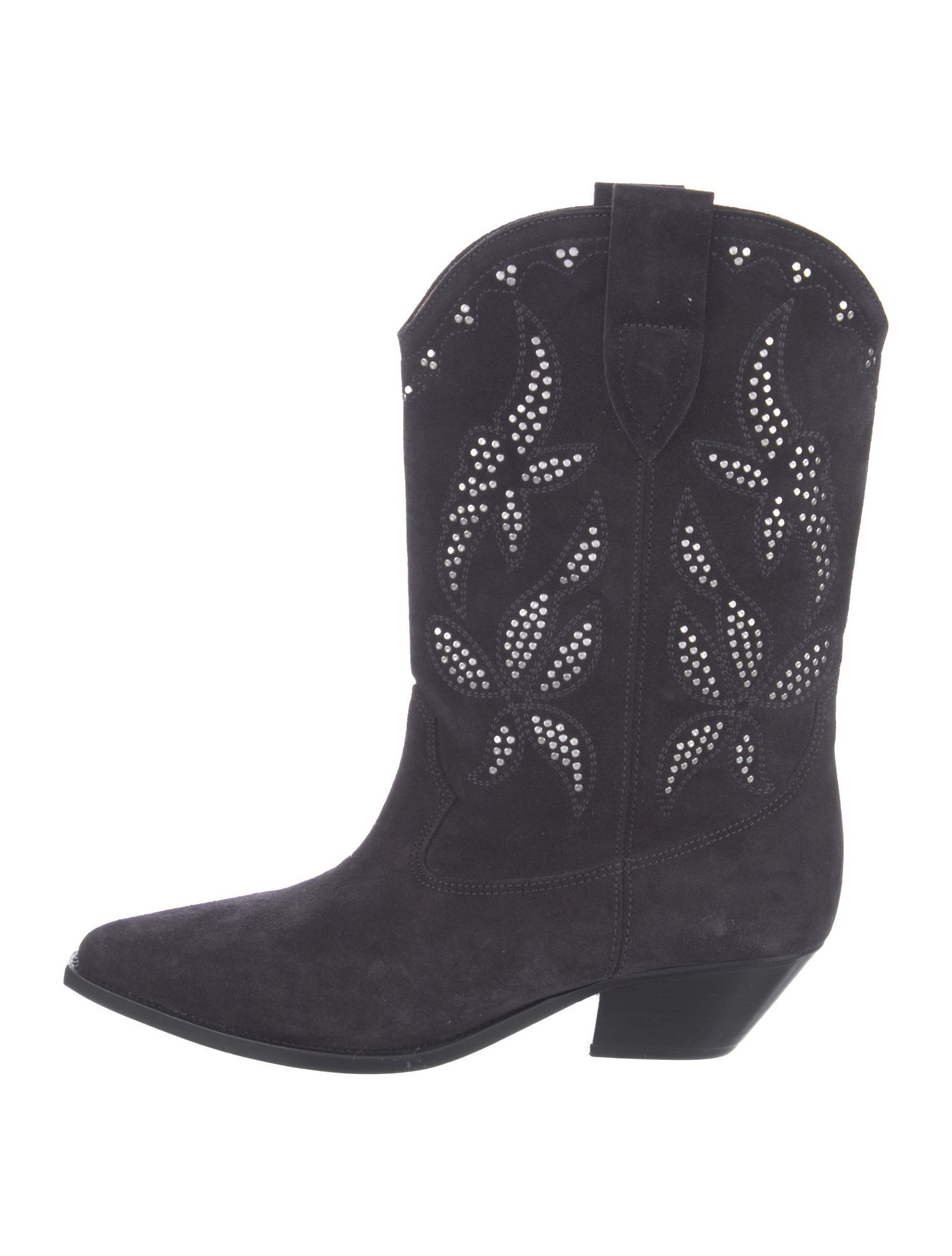 Isabel Marant Suede Embroidered Accent Western Boots