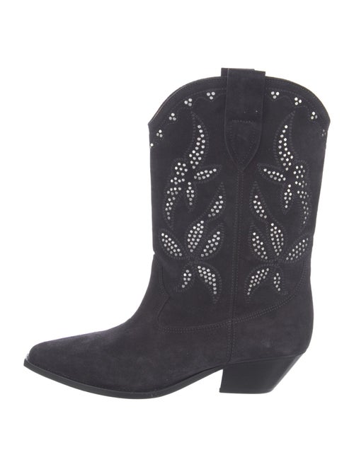 Isabel Marant Suede Embroidered Accent Western Boots