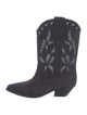Isabel Marant Suede Embroidered Accent Western Boots