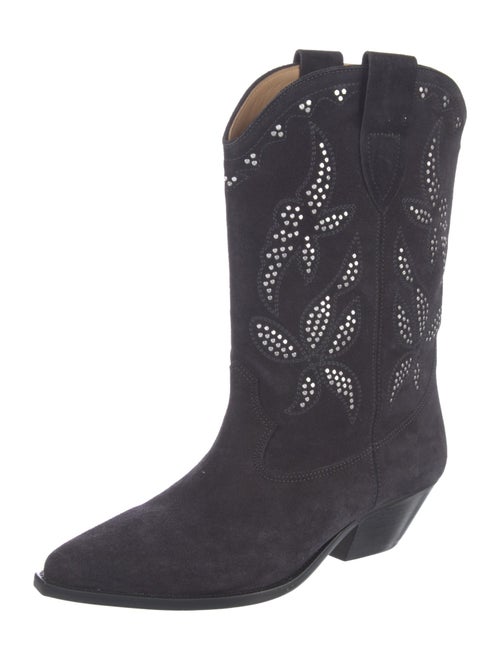 Isabel Marant Suede Embroidered Accent Western Boots