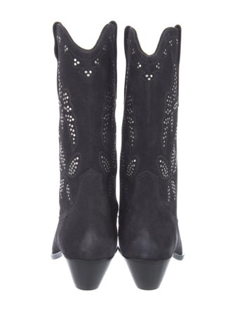 Isabel Marant Suede Embroidered Accent Western Boots