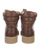 Isabel Marant Leather Colorblock Pattern Lace-Up Boots