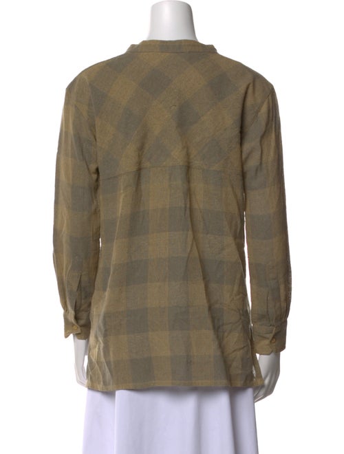 Isabel Marant Silk Plaid Print Button-Up Top