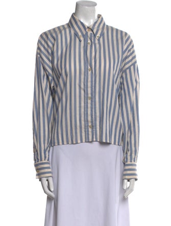Isabel Marant Striped Long Sleeve Button-Up Top