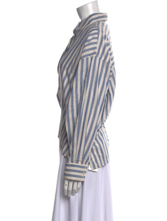 Isabel Marant Striped Long Sleeve Button-Up Top