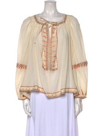 Isabel Marant Scoop Neck Long Sleeve Blouse