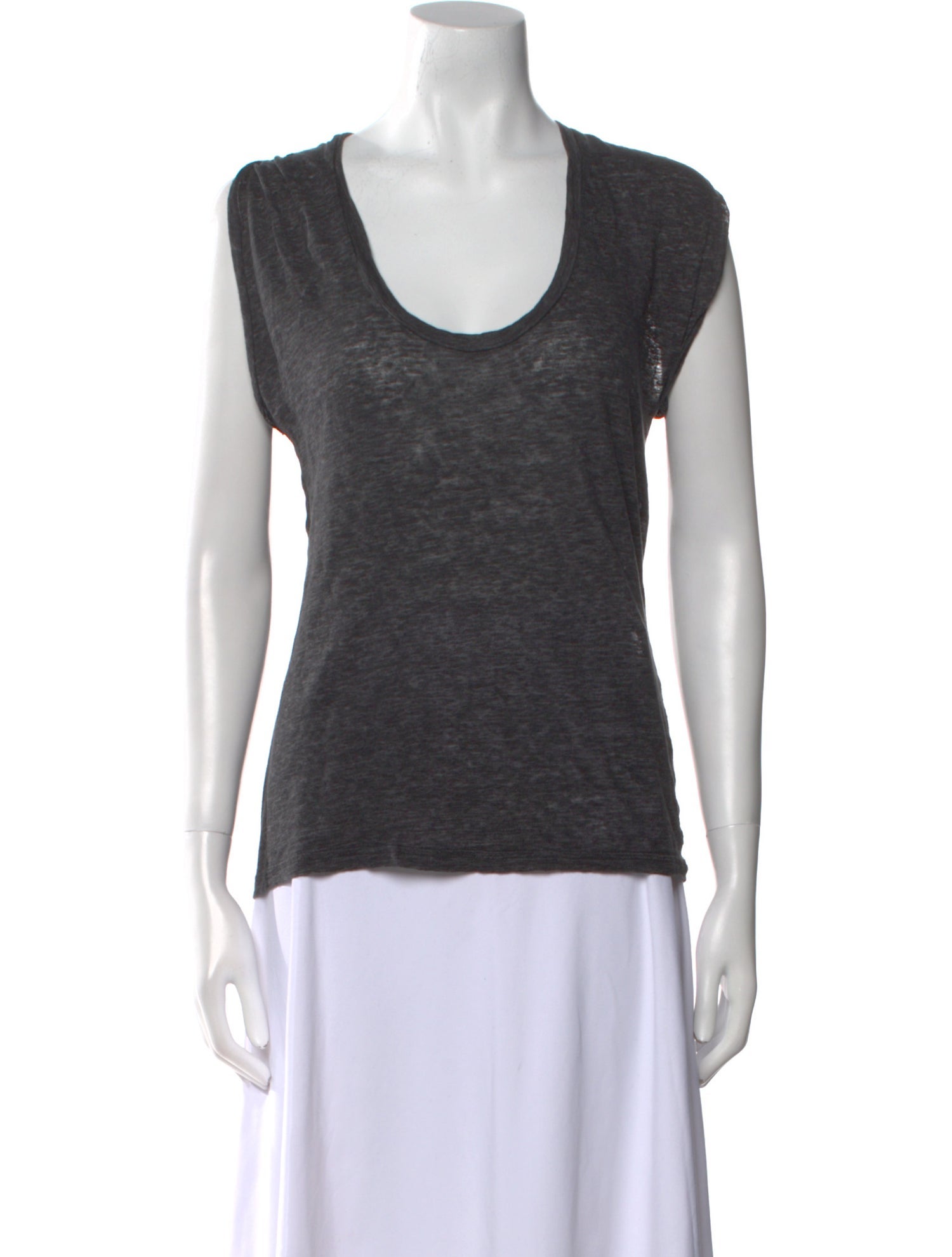 Isabel Marant Linen Scoop Neck Top