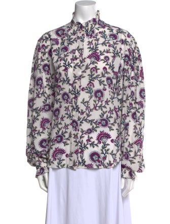 Isabel Marant Silk Floral Print Button-Up Top
